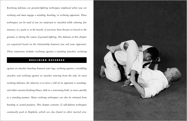 Sample pages from 'The Art of Ground Fighting'; one in a series of remarkable books that provide an in-depth look at the core concepts and techniques shared by a broad range of martial arts styles. Contains basics plus over 195 practical skills including chokes, joint locks, pins, ground kicks, sacrifice techniques, escapes, and counters from seated, reclining, and kneeling positions.