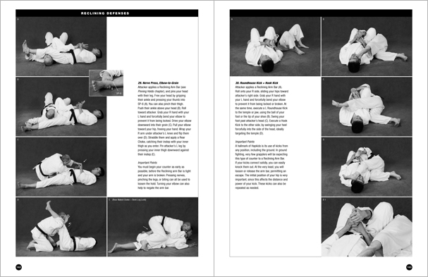 Sample pages from 'The Art of Ground Fighting'; one in a series of remarkable books that provide an in-depth look at the core concepts and techniques shared by a broad range of martial arts styles. Contains basics plus over 195 practical skills including chokes, joint locks, pins, ground kicks, sacrifice techniques, escapes, and counters from seated, reclining, and kneeling positions.