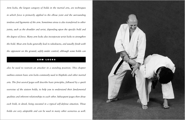 Sample pages from 'The Art of Holding'; one in a series of remarkable books that provide an in-depth look at the core concepts and techniques shared by a broad range of martial arts styles. Contains over 155 practical holds including joint locks, chokes, nerve holds, takedowns, pins, advanced combinations, and counterholds.