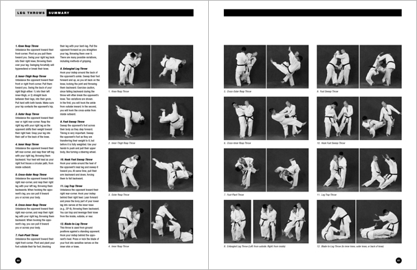 Sample pages from 'The Art of Throwing'; one in a series of remarkable books that provide an in-depth look at the core concepts and techniques shared by a broad range of martial arts styles. Contains over 130 practical throws including shoulder throws, hip throws, leg throws, hand throws, sacrifice throws, kick-counter throws, advanced combinations, and counterthrows.