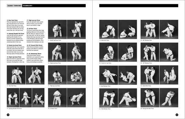 Sample pages from 'The Art of Throwing'; one in a series of remarkable books that provide an in-depth look at the core concepts and techniques shared by a broad range of martial arts styles. Contains over 130 practical throws including shoulder throws, hip throws, leg throws, hand throws, sacrifice throws, kick-counter throws, advanced combinations, and counterthrows.